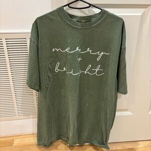 Comfort Colors Size XL Green Glitter Merry & Bright